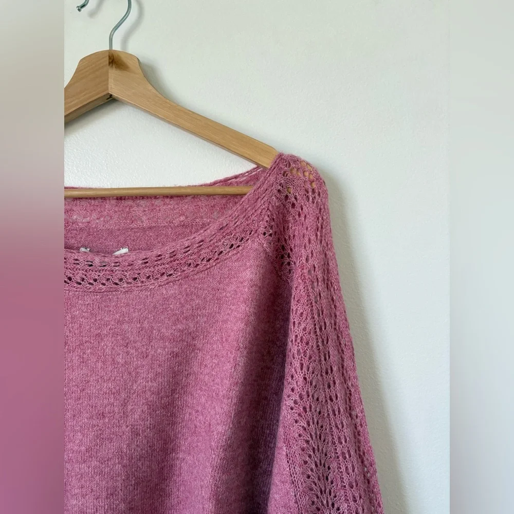 American Eagle Whoa So Soft Lace Sweater – Pink – NWT - Picture 5 of 6